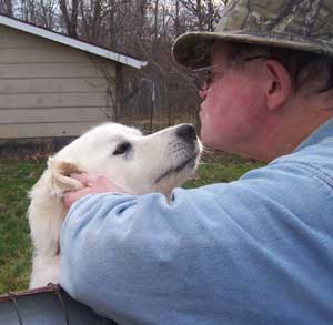 Chuck Ringering at home with one of the gang